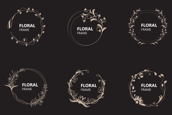 Download Floral Frame Round Shape Emblem Logotype - Emblem Collection