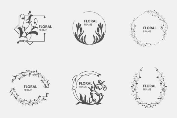 Download Floral Frame Round Shape Emblem Logotype - Emblem Collection