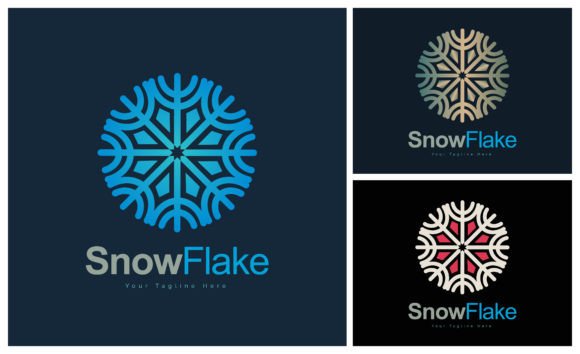 Download Snow Flake Set Modern Circle Luxury Logo - Luxury Collection