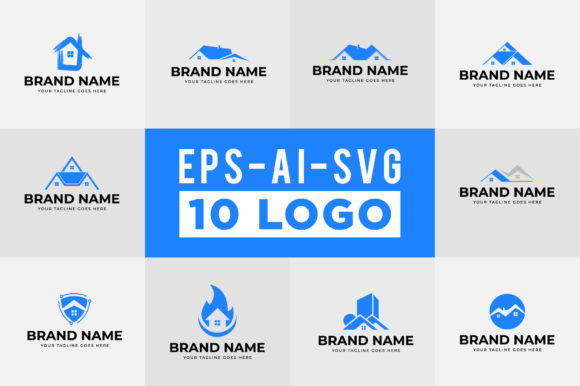 Download Flat Real Estate Logo Design Set - Logo design set Collection