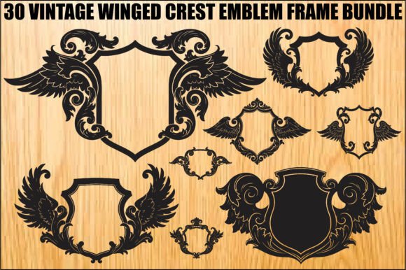 Download Vintage Winged Crest Emblem Bundle - Emblem Collection