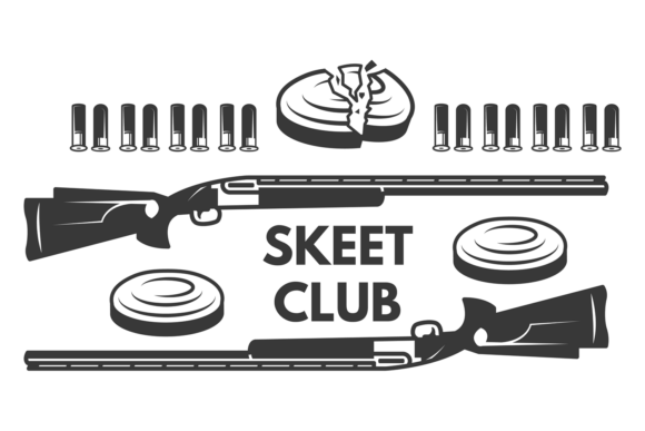 Download Skeet Club Emblem. Black Clay Shooting L - Emblem Collection