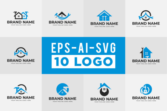 Download House Repair Logo Design Set - Logo design set Collection