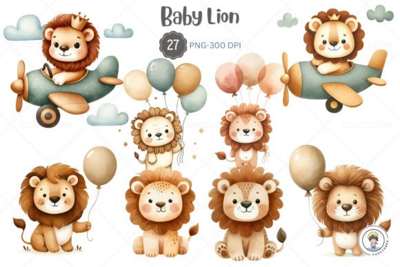 Download Lion and Baby Shower Earth Tone Color - Earth Collection