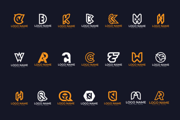 Download Monogram Letter Mark Logo Design Set - Logo design set Collection